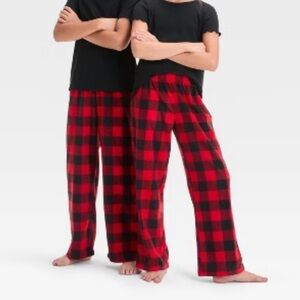 Wondershop Buffalo Plaid Fleece Kids Pajama Bottoms M (8)